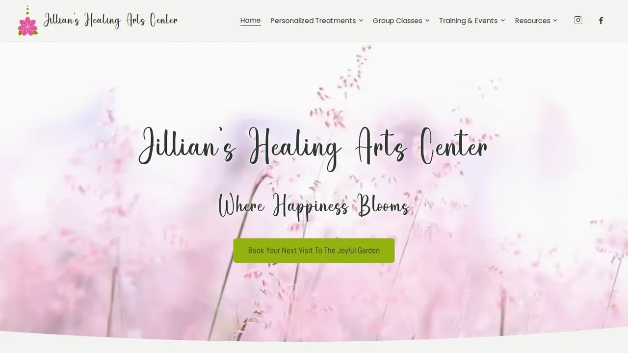 Jillian's Healing Arts Center website, rebuilt by Sanden Solutions